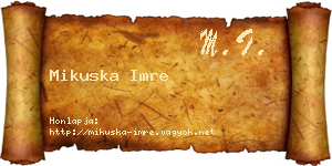 Mikuska Imre névjegykártya